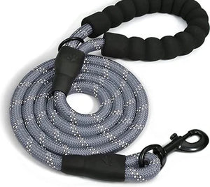 *Training Leash - 15ft Braided Rope Leash - Gray